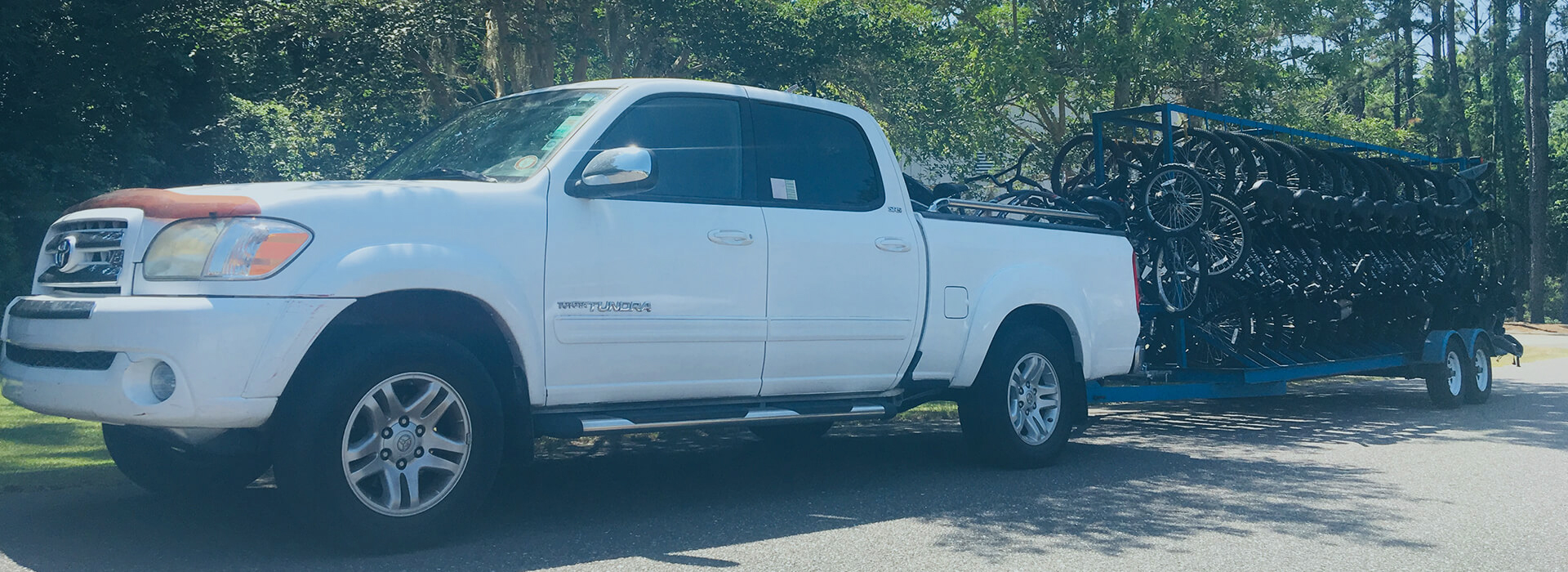 large trailer and truck